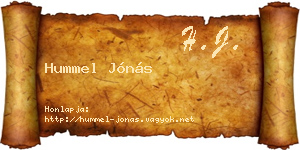 Hummel Jónás névjegykártya